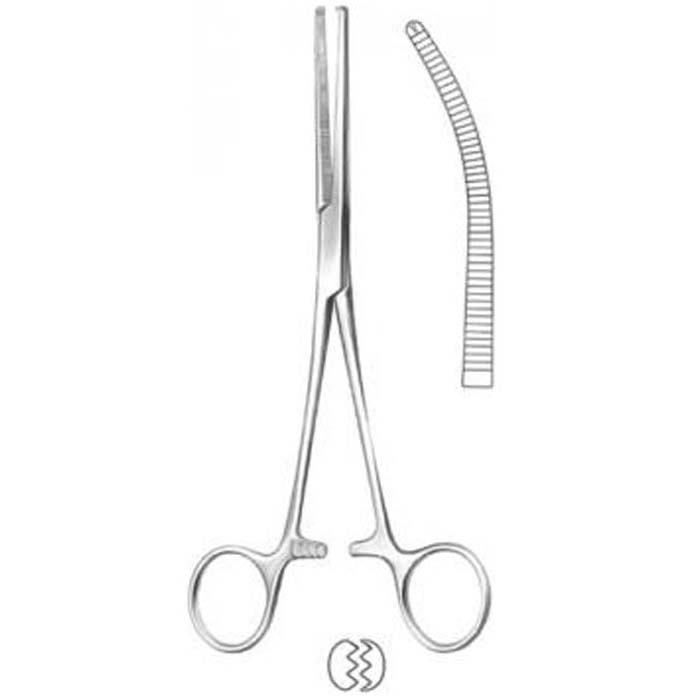 Arterien-Klemme Kocher, gerbogen, gerieft