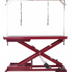 elektrischer Schertisch 125 x 65cm Tischplatte Burgund