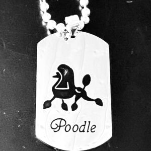 Kugelkette mit Edelstahlanhänger Pudel Continental Clip plus