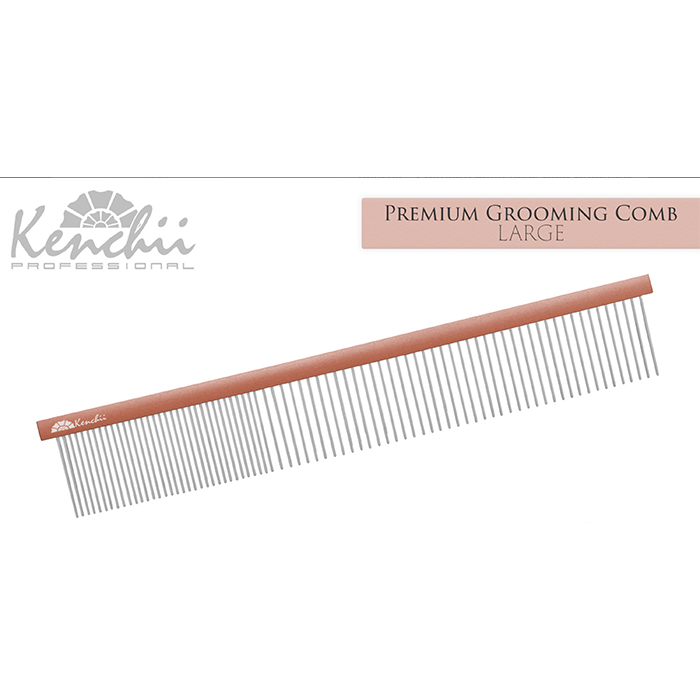 Kenchii™ Premium Satin Rose Gold Grooming Comb - Large - 9.8"