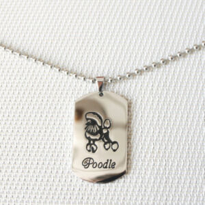 Kugelkette mit Edelstahlanhänger Pudel Continental Clip