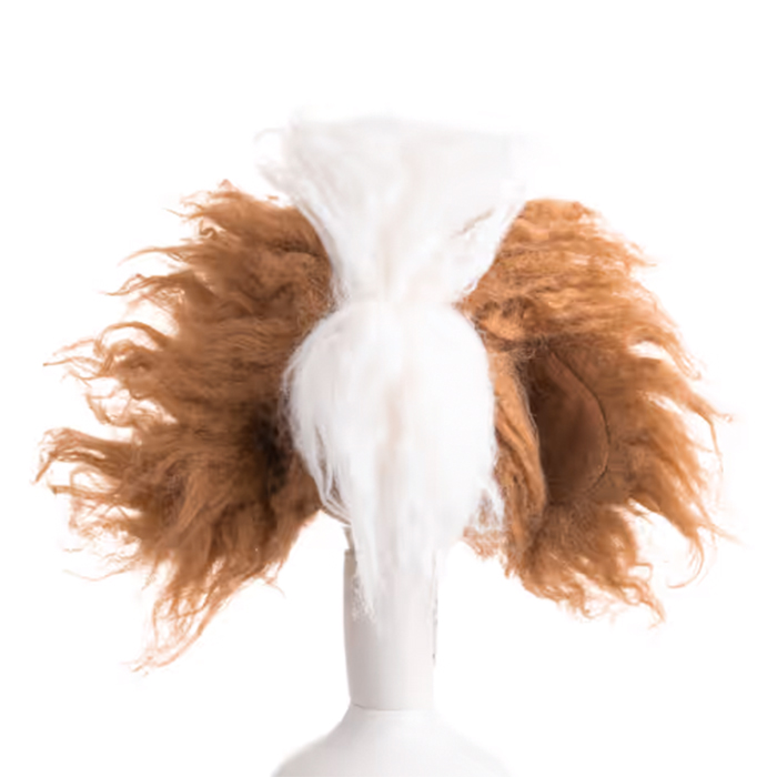 Mr. Jiang Model Hundekopfhaar Lamm – Ersatzhaar Beige mit weißer Schnauze
