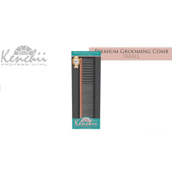 Kenchii™ Premium Satin Rose Gold Grooming Comb - Small - 5.8" - Image 3