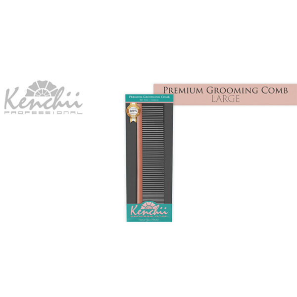 Kenchii™ Premium Satin Rose Gold Grooming Comb - Large - 9.8" - Image 3